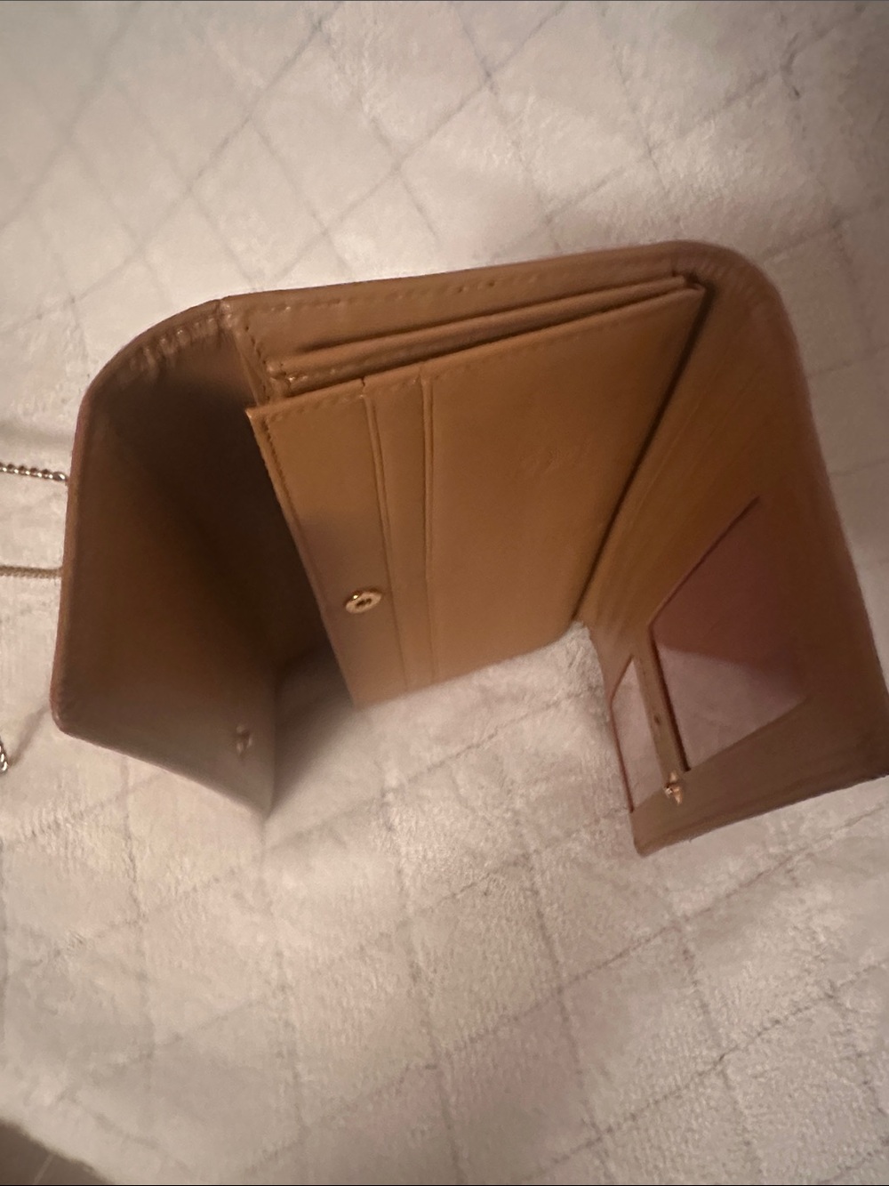 MCM Cognac Monogram Clutch with Orange and Brown Center Stripe - Picture 5 of 11